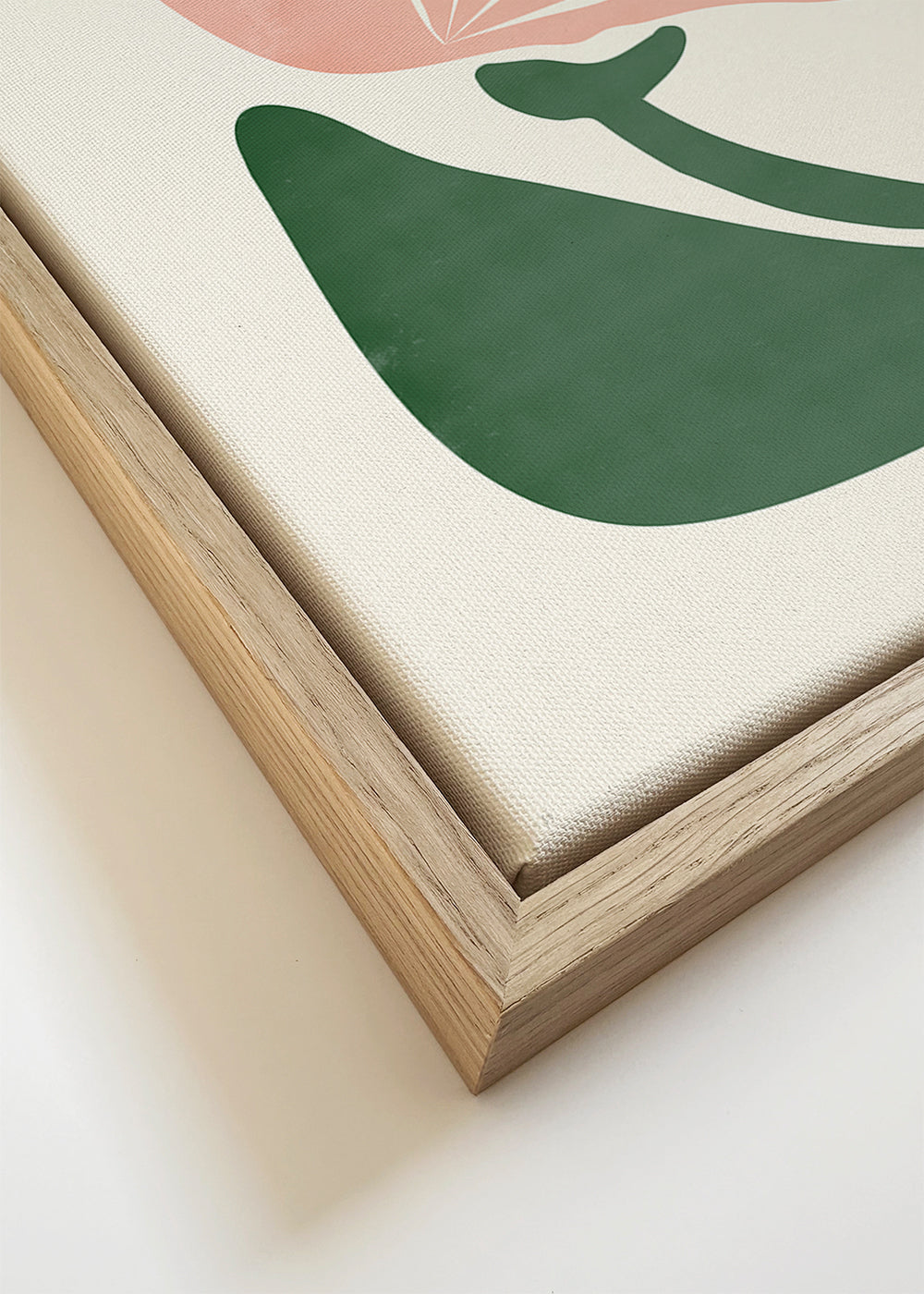 Botanisk plakat i rosa og grøn minimal