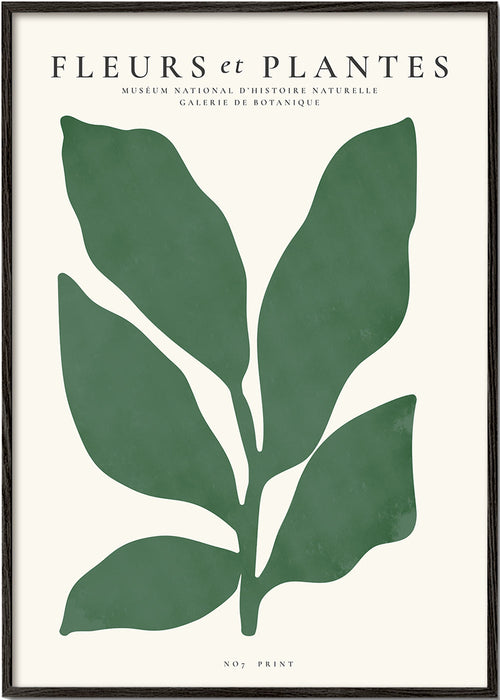 Botanisk plakat med grønne blad