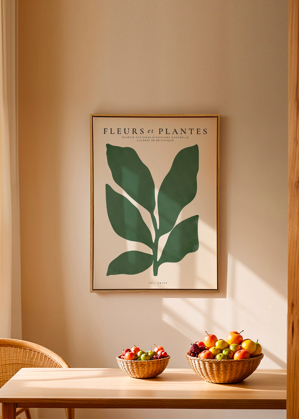 Botanisk plakat med grønne blad