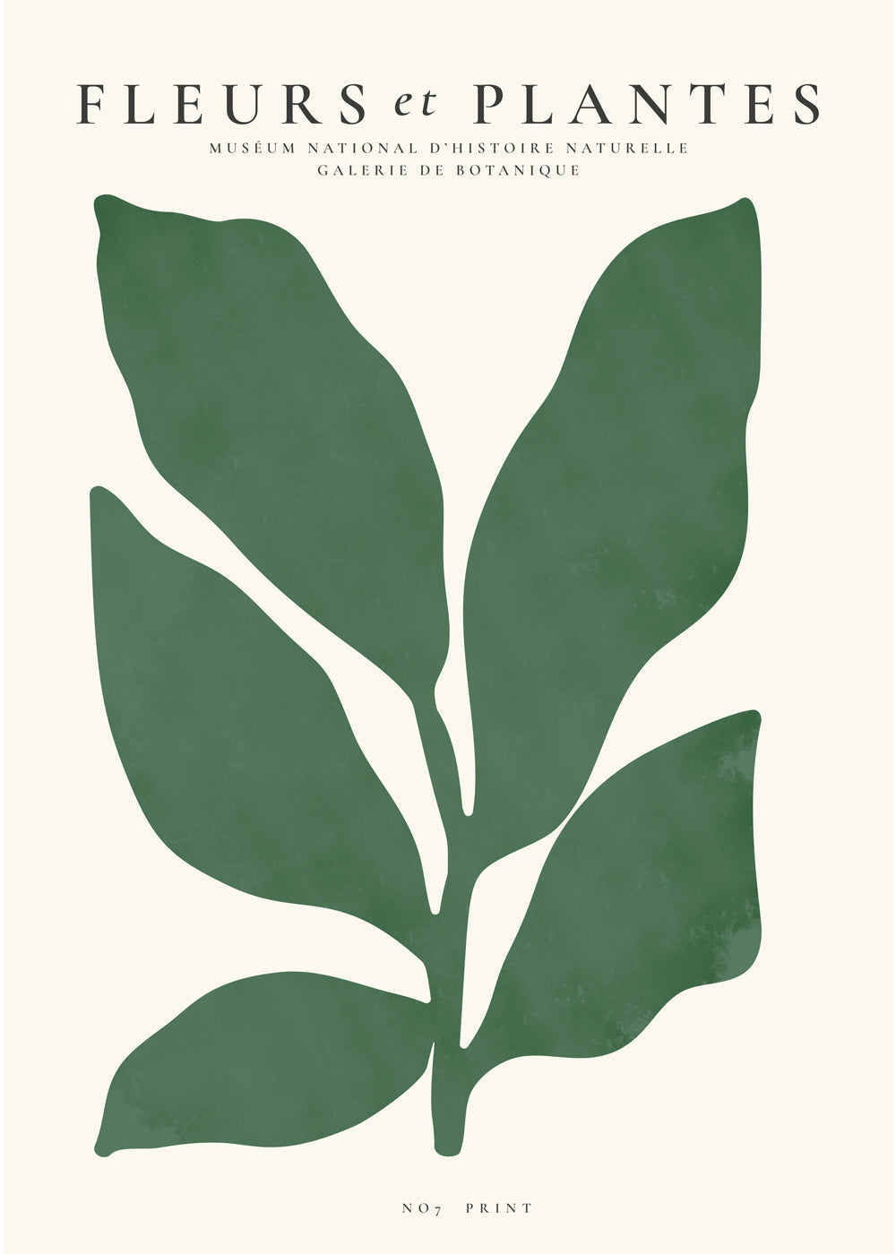 Botanisk plakat med grønne blad