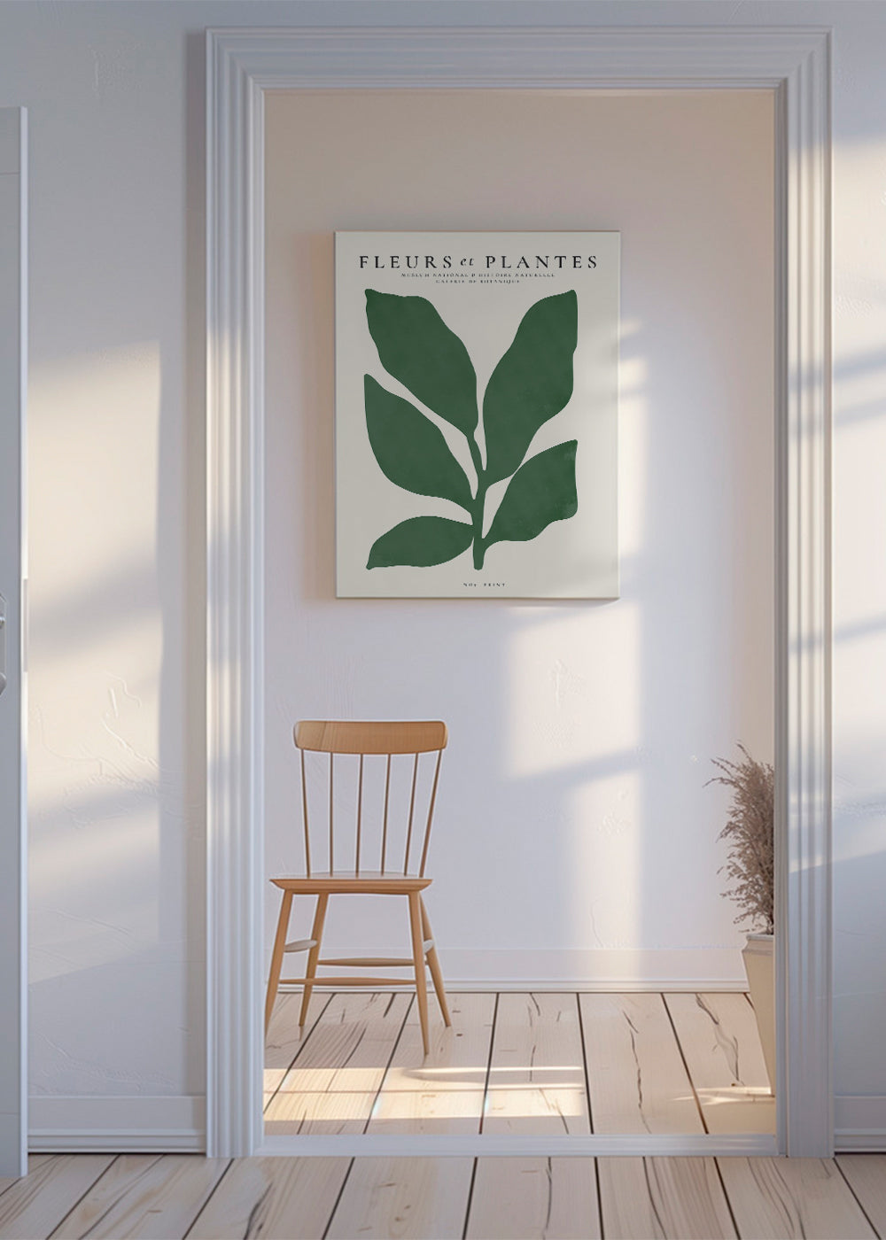 Botanisk plakat med grønne blad