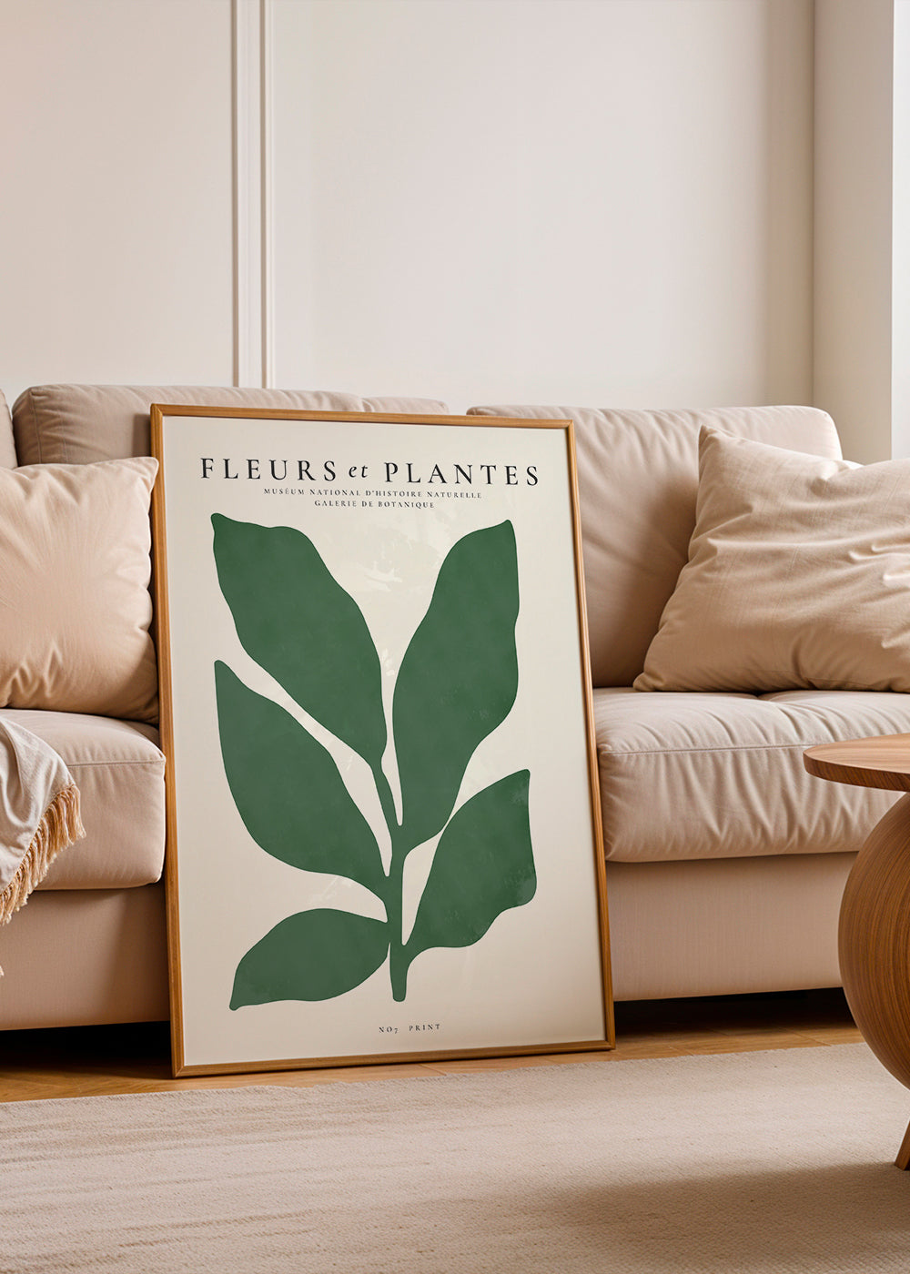Botanisk plakat med grønne blad