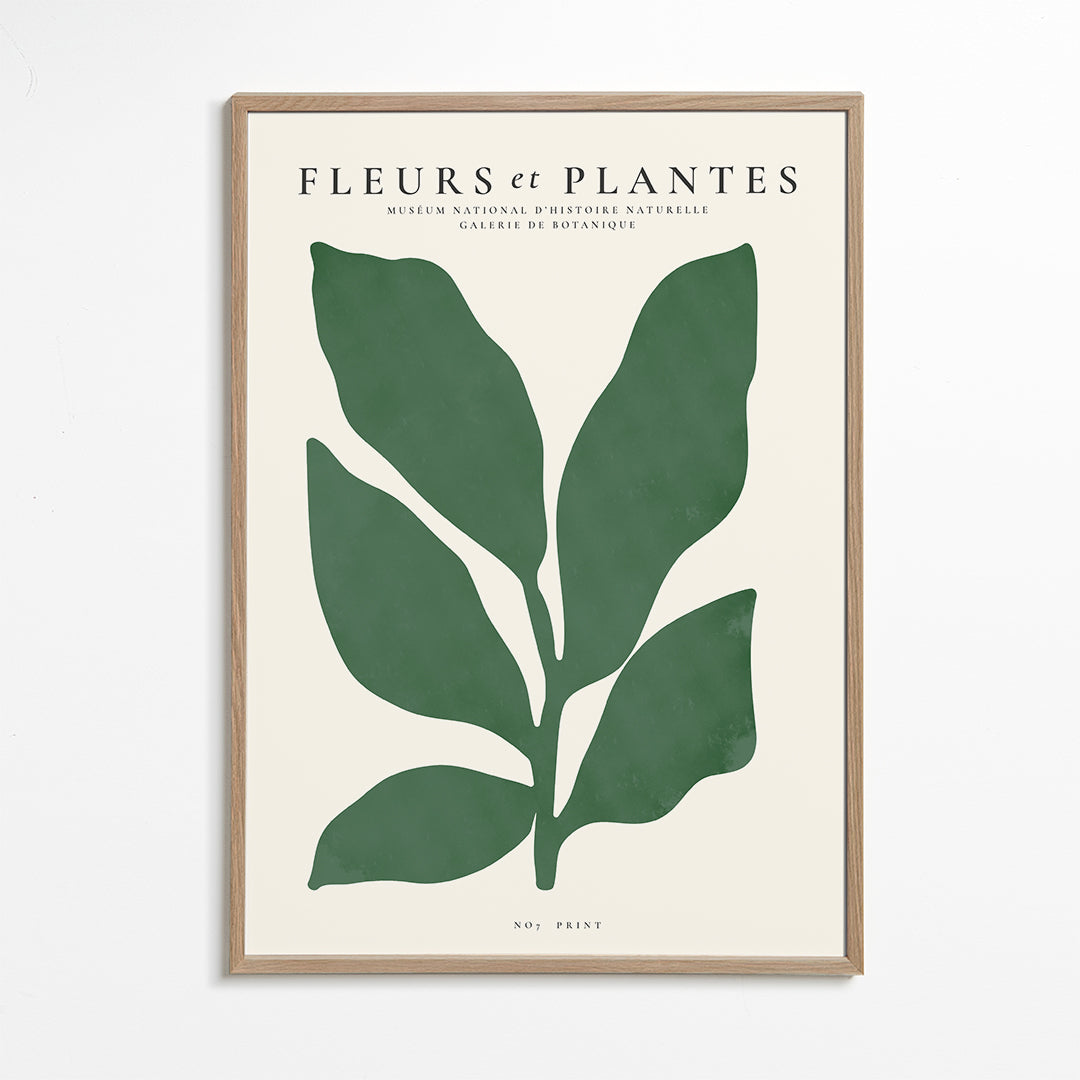 Botanisk plakat med grønne blad