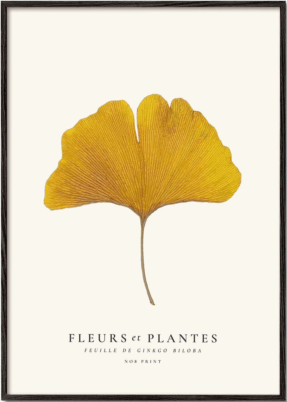 Botanisk plakat | Gul ginkgo-blad