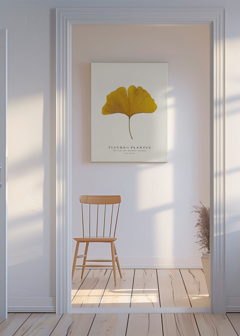 Botanisk plakat | Gul ginkgo-blad