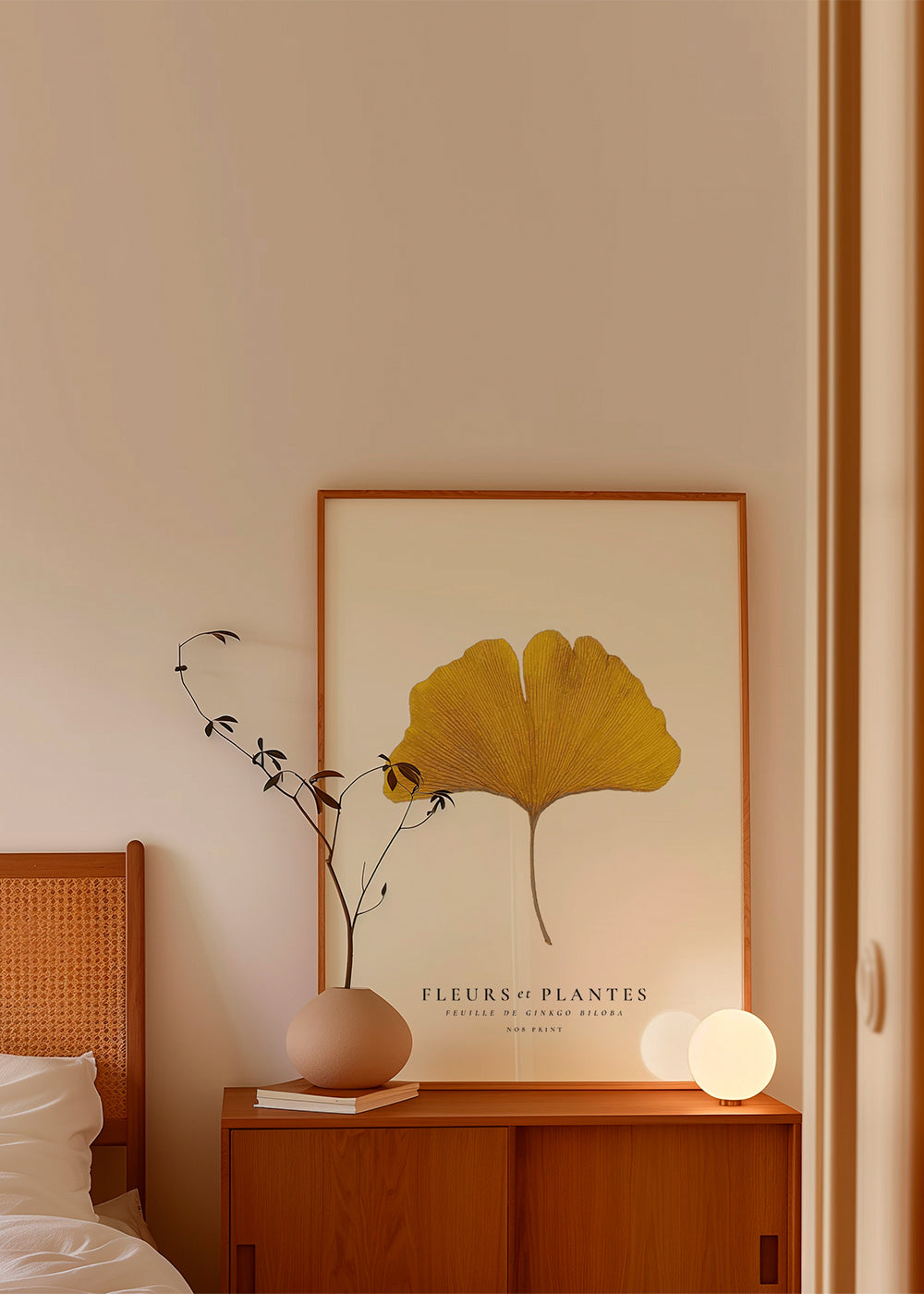 Botanisk plakat | Gul ginkgo-blad