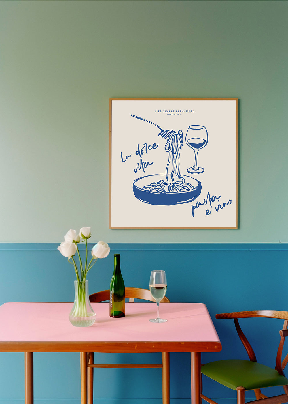 Køkkenkunst La Dolce Vita blå streg