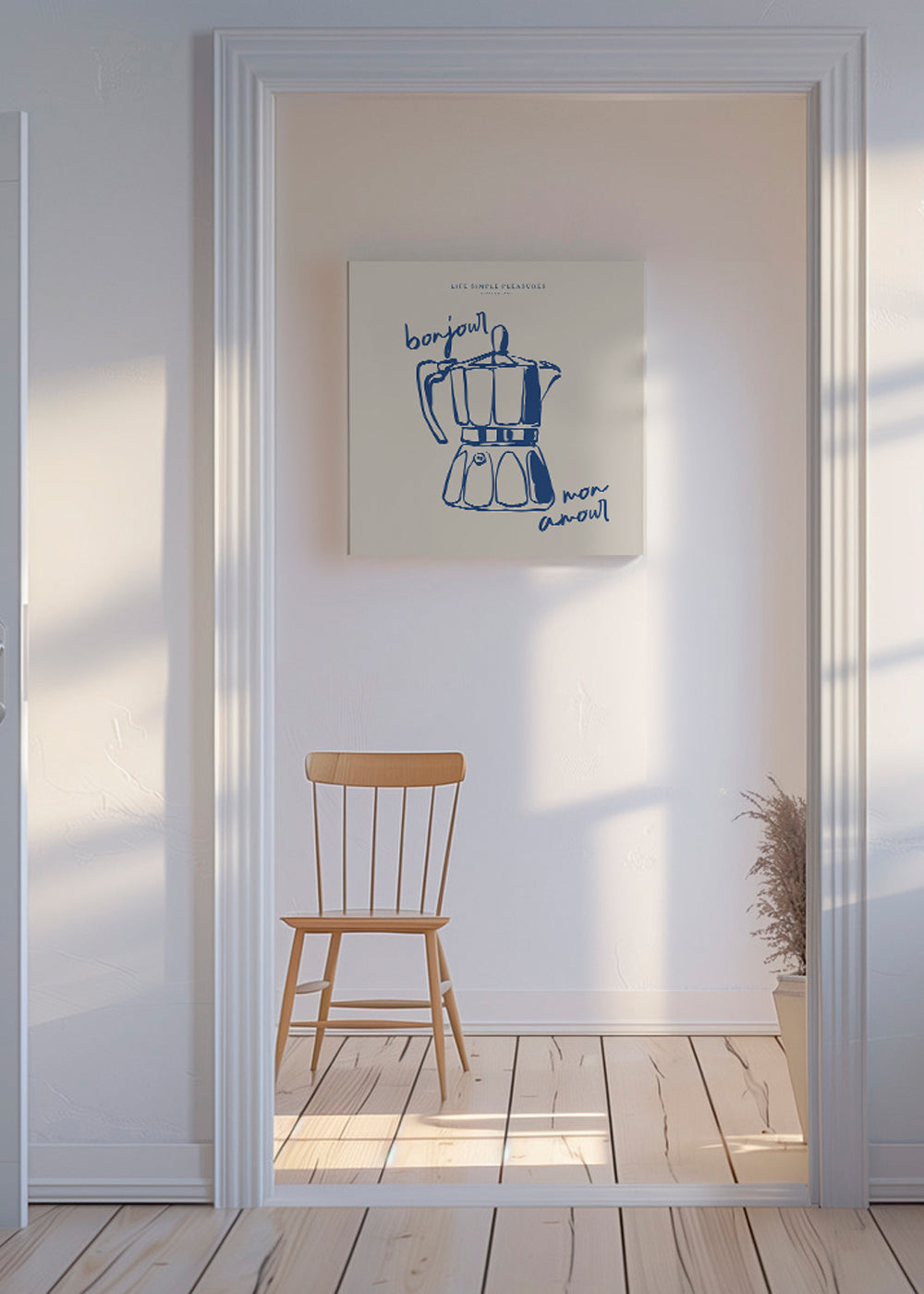 Køkkenkunst med blå moka