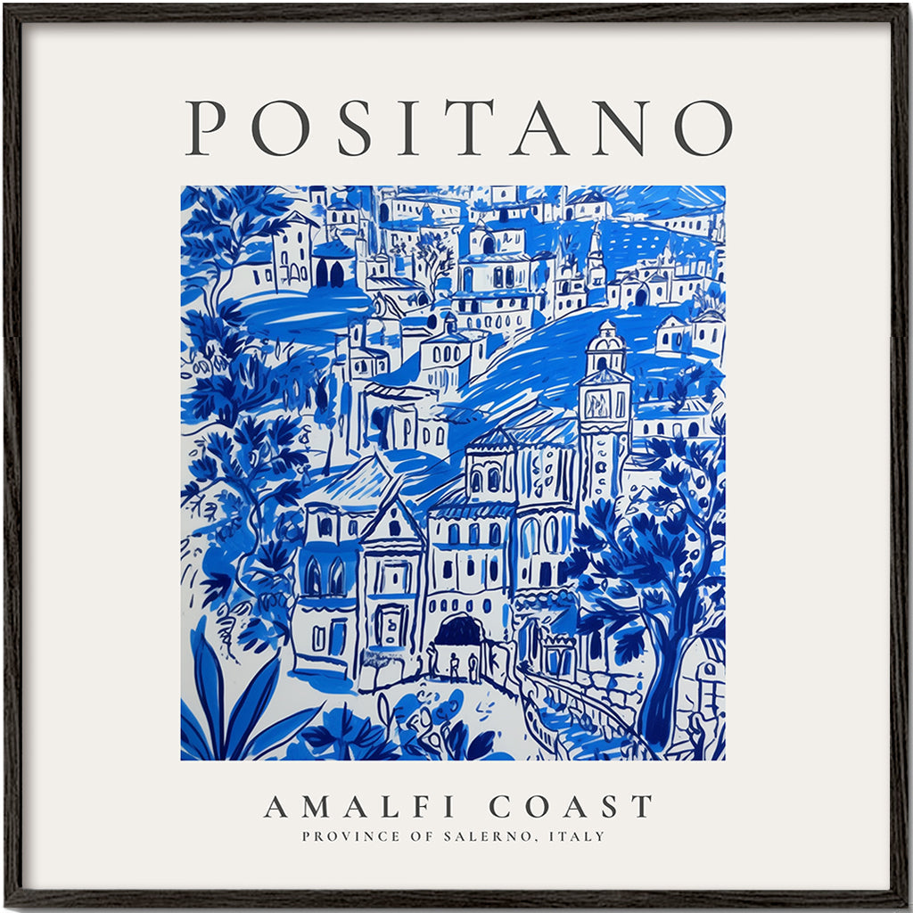 Rejseplakat Positano Amalfikysten