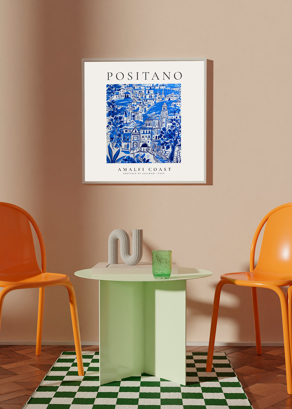 Rejseplakat Positano Amalfikysten