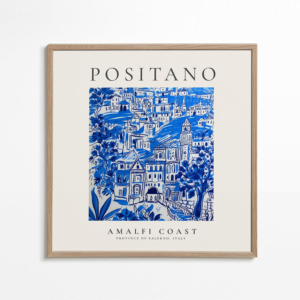 Rejseplakat Positano Amalfikysten
