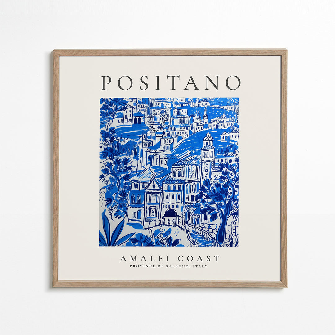 Rejseplakat Positano Amalfikysten