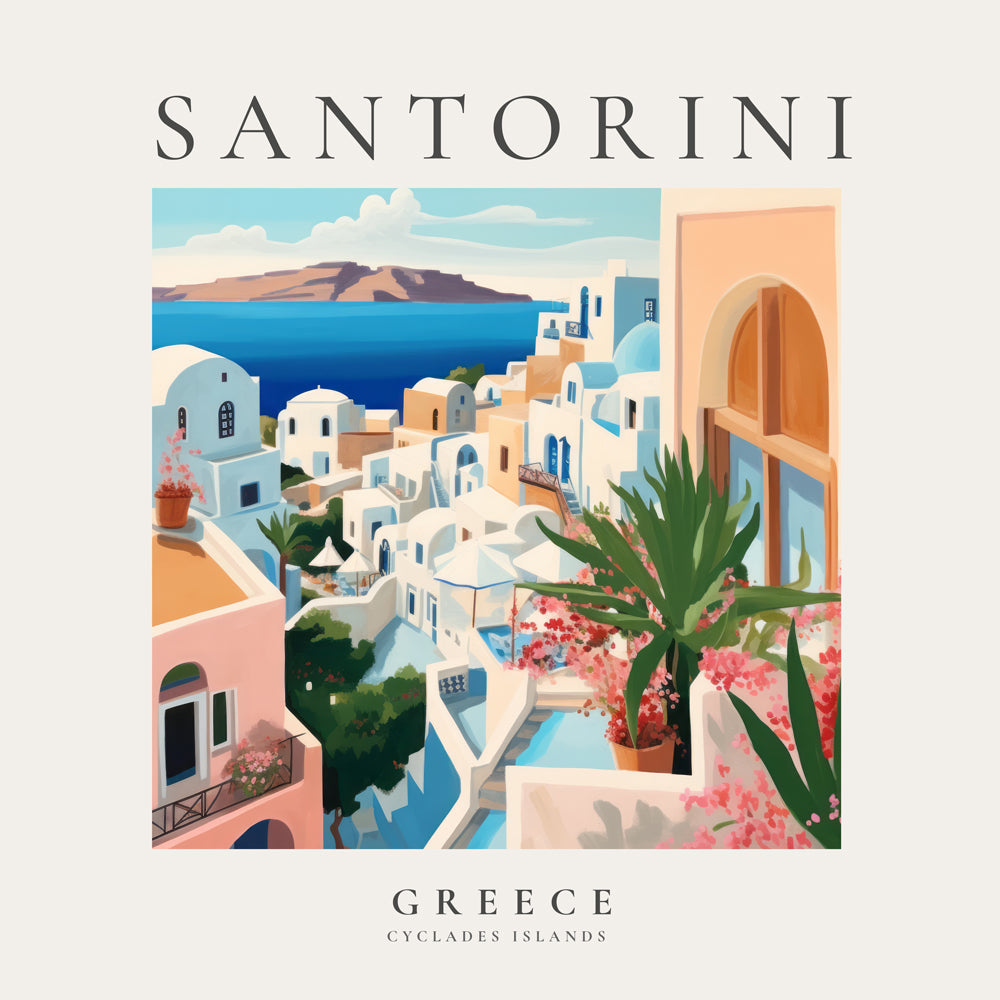 Køkkenkunst Santorini illustration