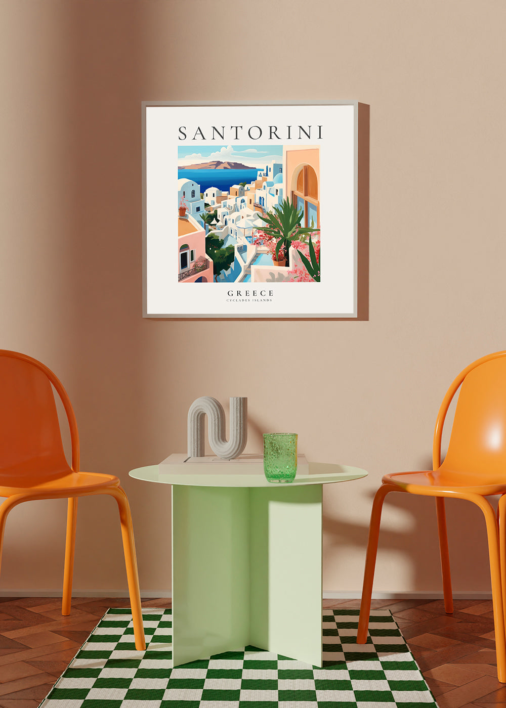 Køkkenkunst Santorini illustration