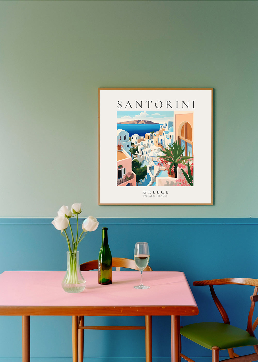 Køkkenkunst Santorini illustration