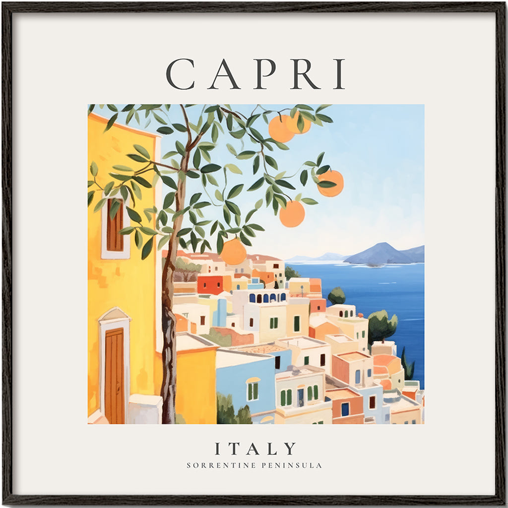 Rejseplakat Capri kystillustration