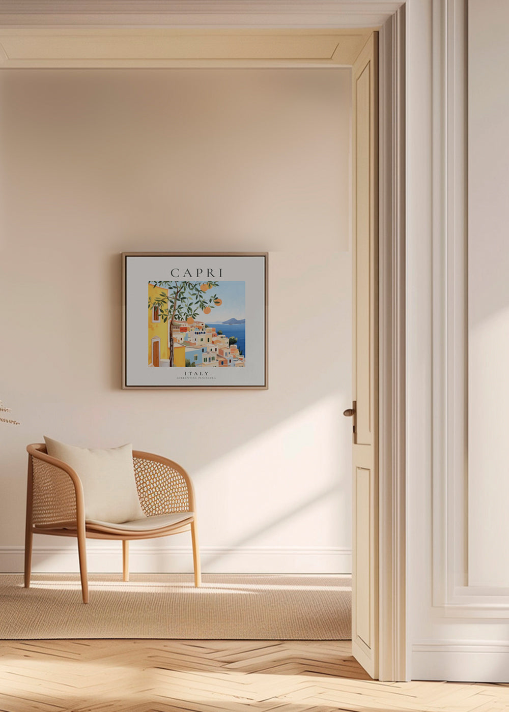 Rejseplakat Capri kystillustration