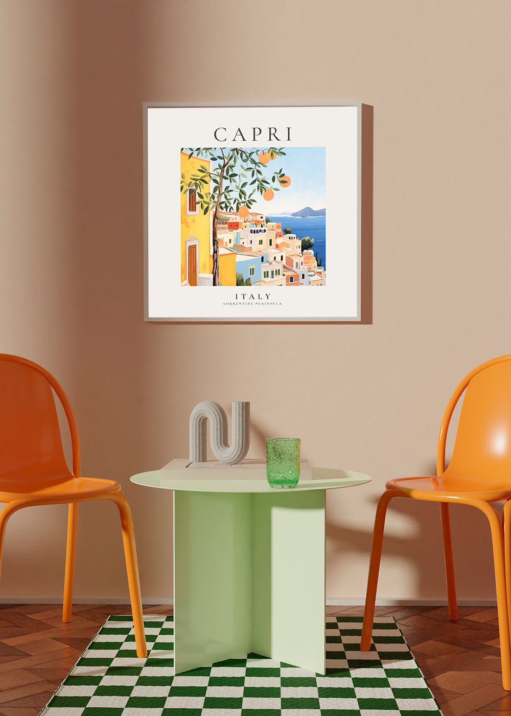 Rejseplakat Capri kystillustration