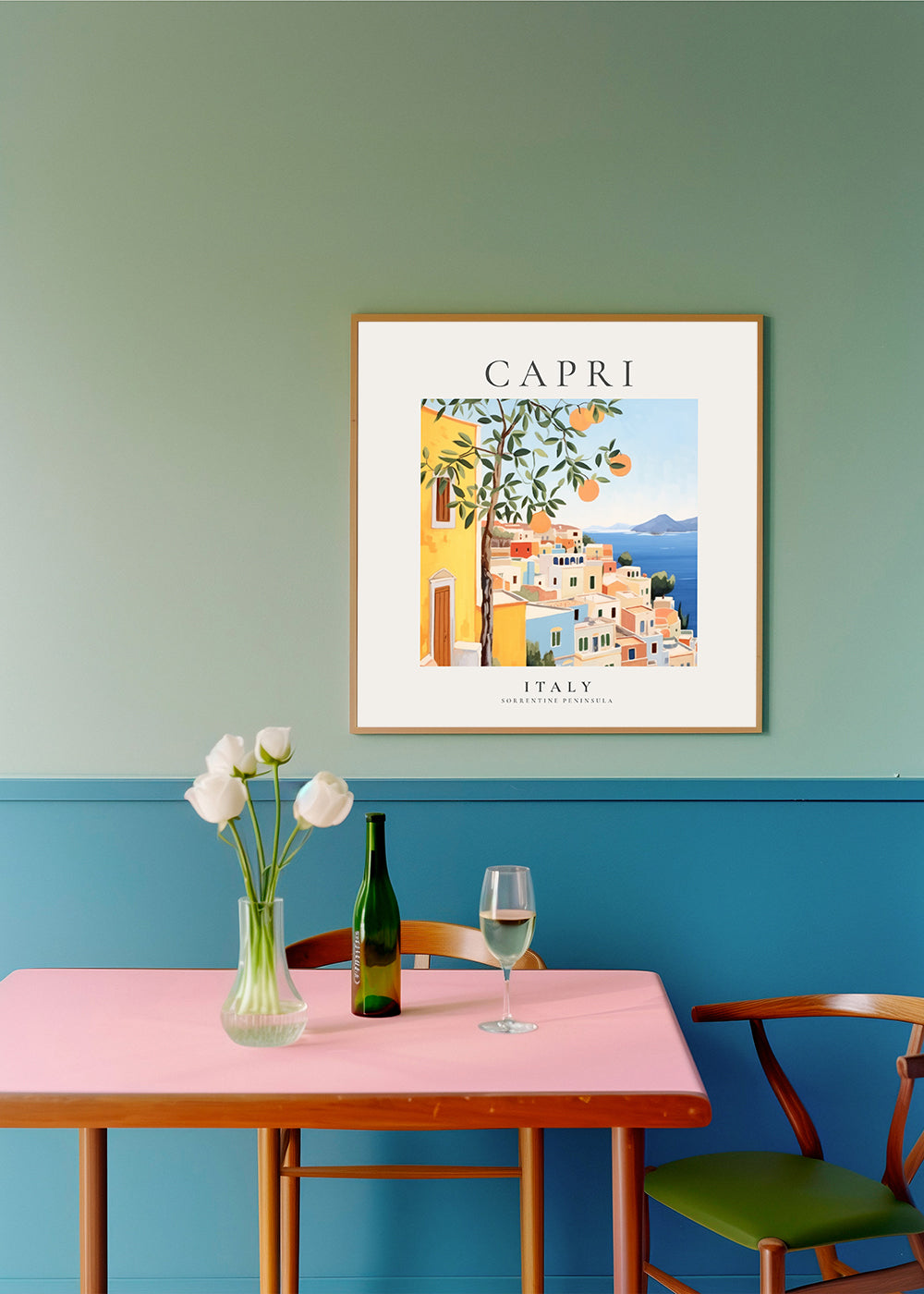 Rejseplakat Capri kystillustration