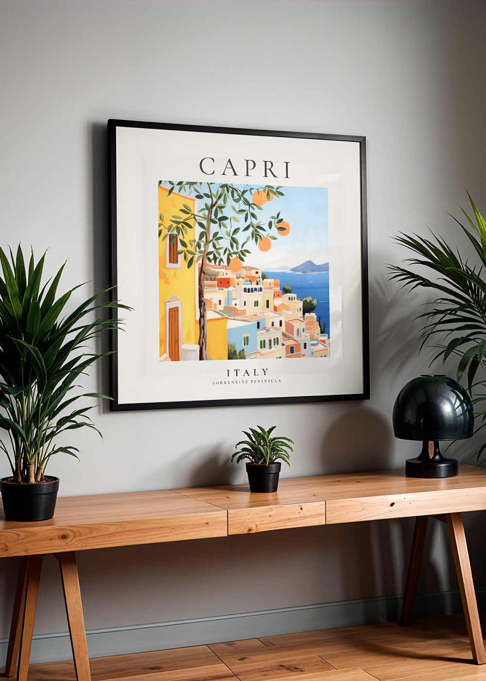 Rejseplakat Capri kystillustration