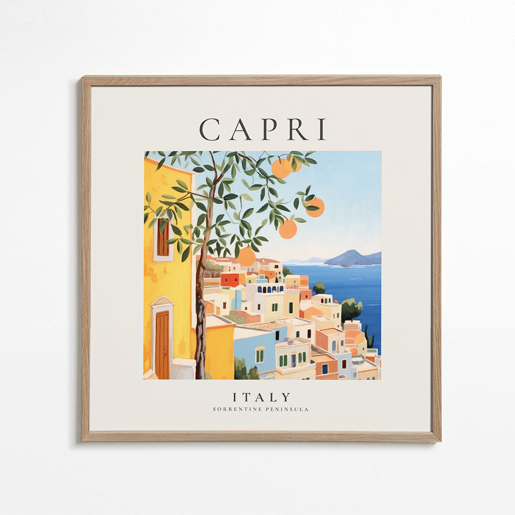 Rejseplakat Capri kystillustration