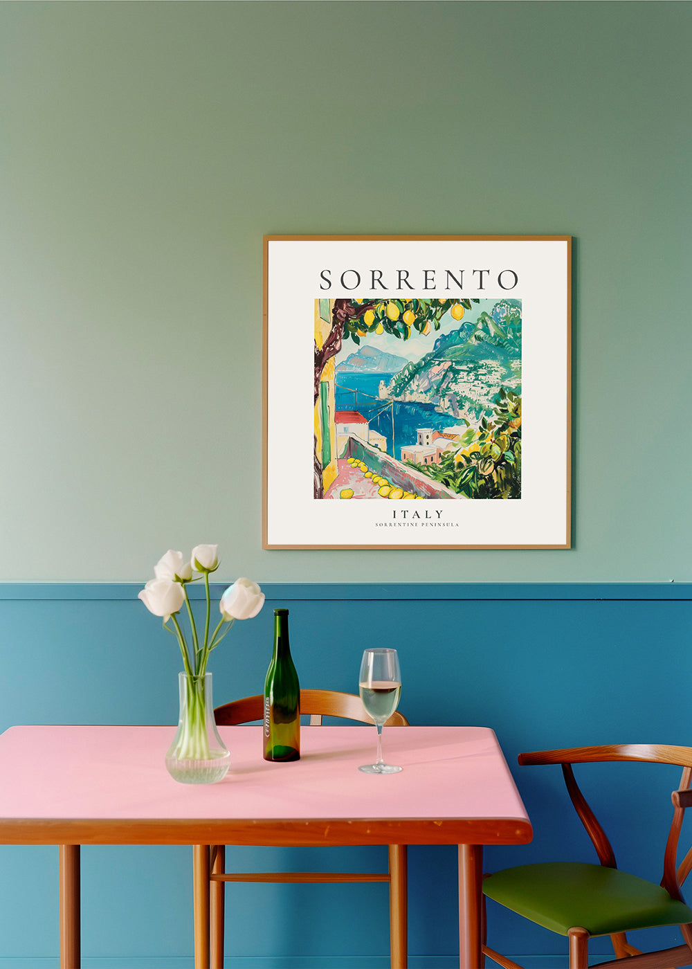 Rejseplakat Sorrento med citroner