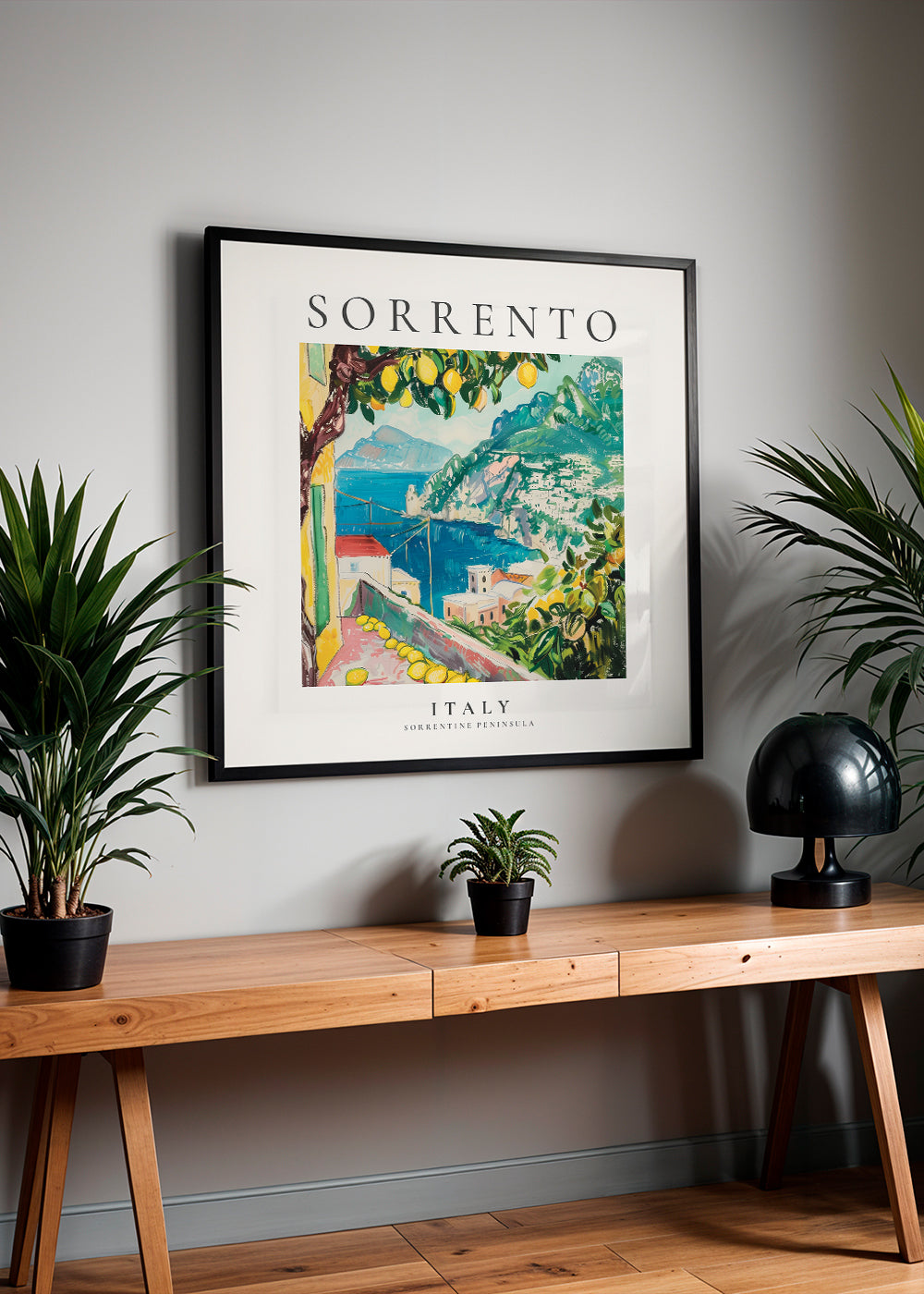 Rejseplakat Sorrento med citroner