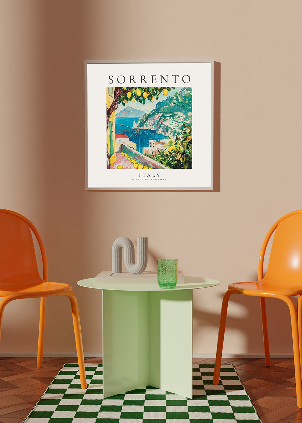Rejseplakat Sorrento med citroner