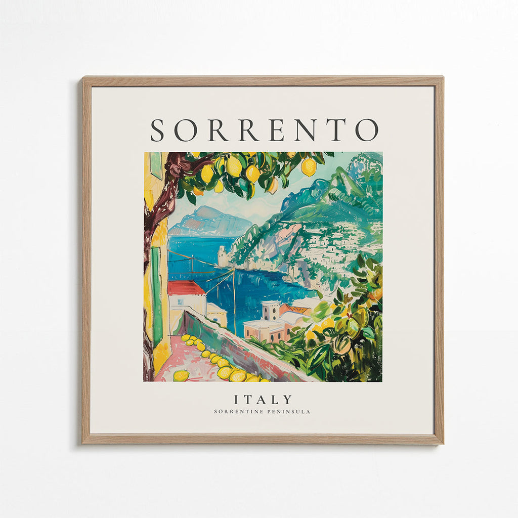 Rejseplakat Sorrento med citroner