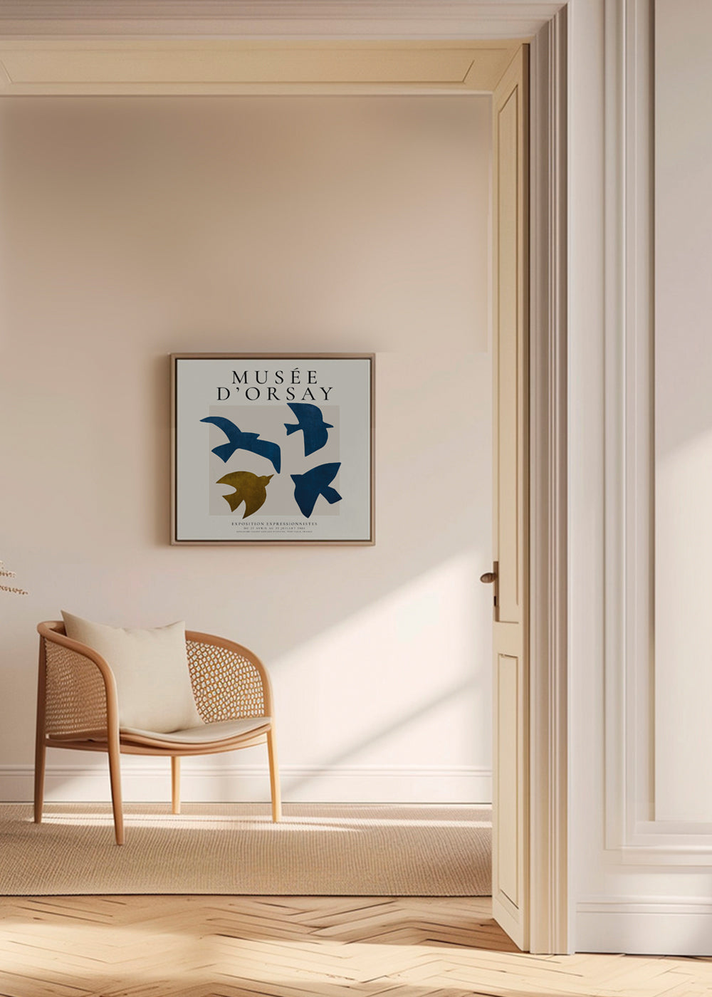 Vintage-plakat Musée d'Orsay med styliserede fugle