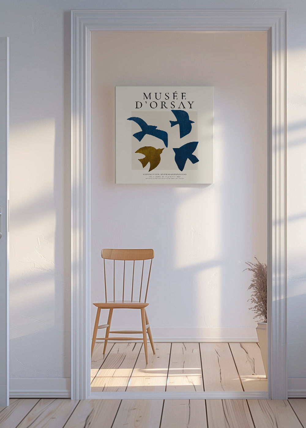 Vintage-plakat Musée d'Orsay med styliserede fugle