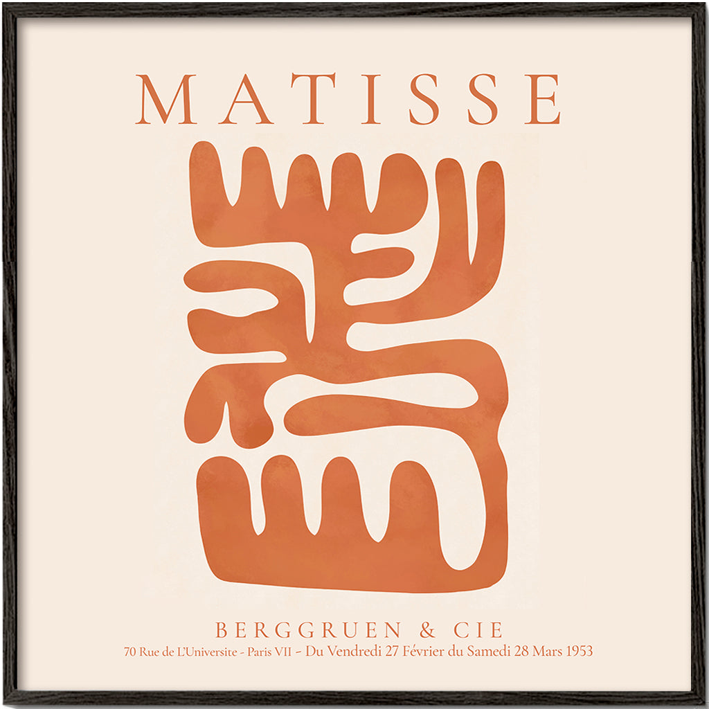 Abstrakt maleri Matisse-inspirerede orange udklip