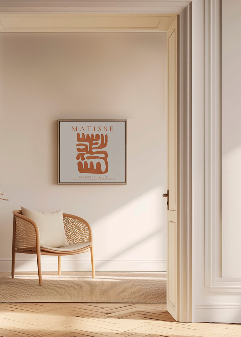 Abstrakt maleri Matisse-inspirerede orange udklip
