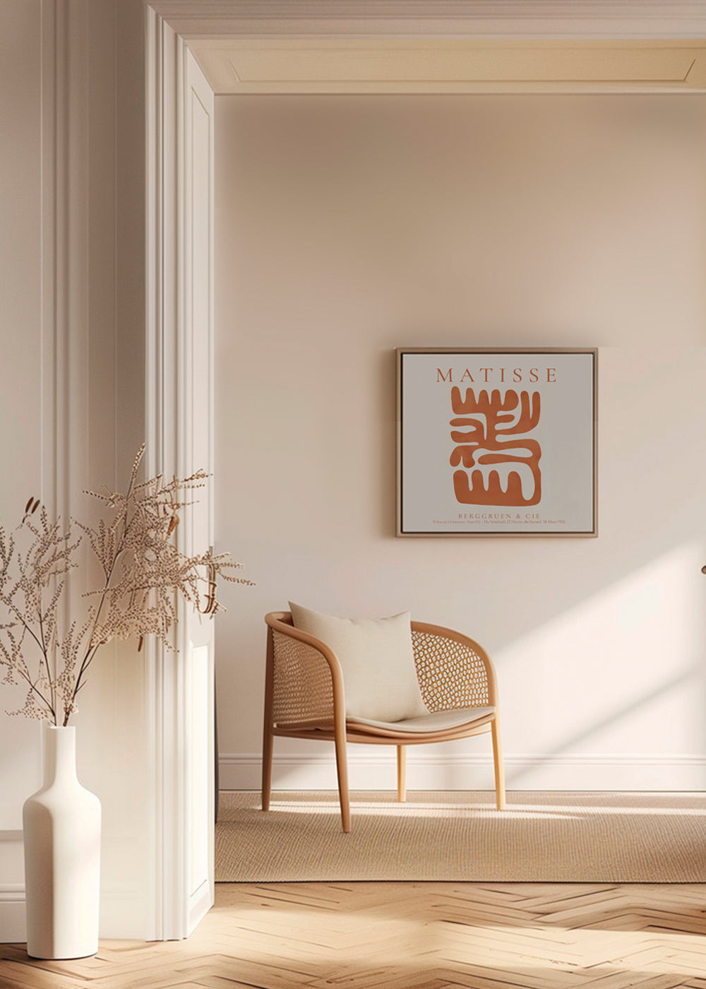 Abstrakt maleri Matisse-inspirerede orange udklip