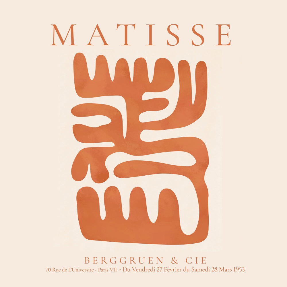 Abstrakt maleri Matisse-inspirerede orange udklip