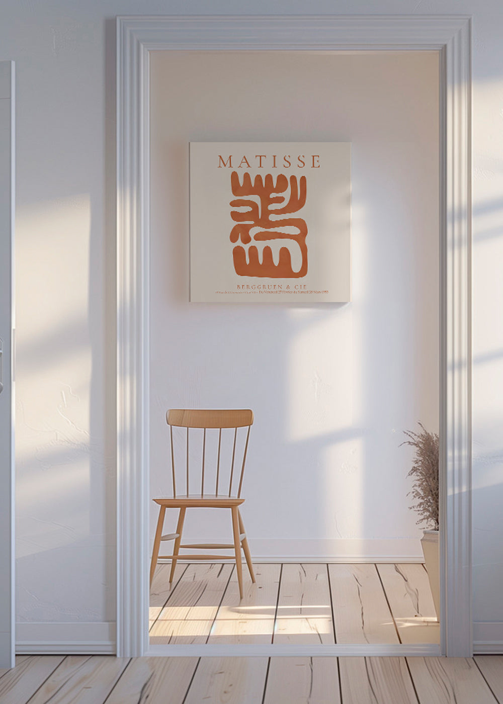 Abstrakt maleri Matisse-inspirerede orange udklip