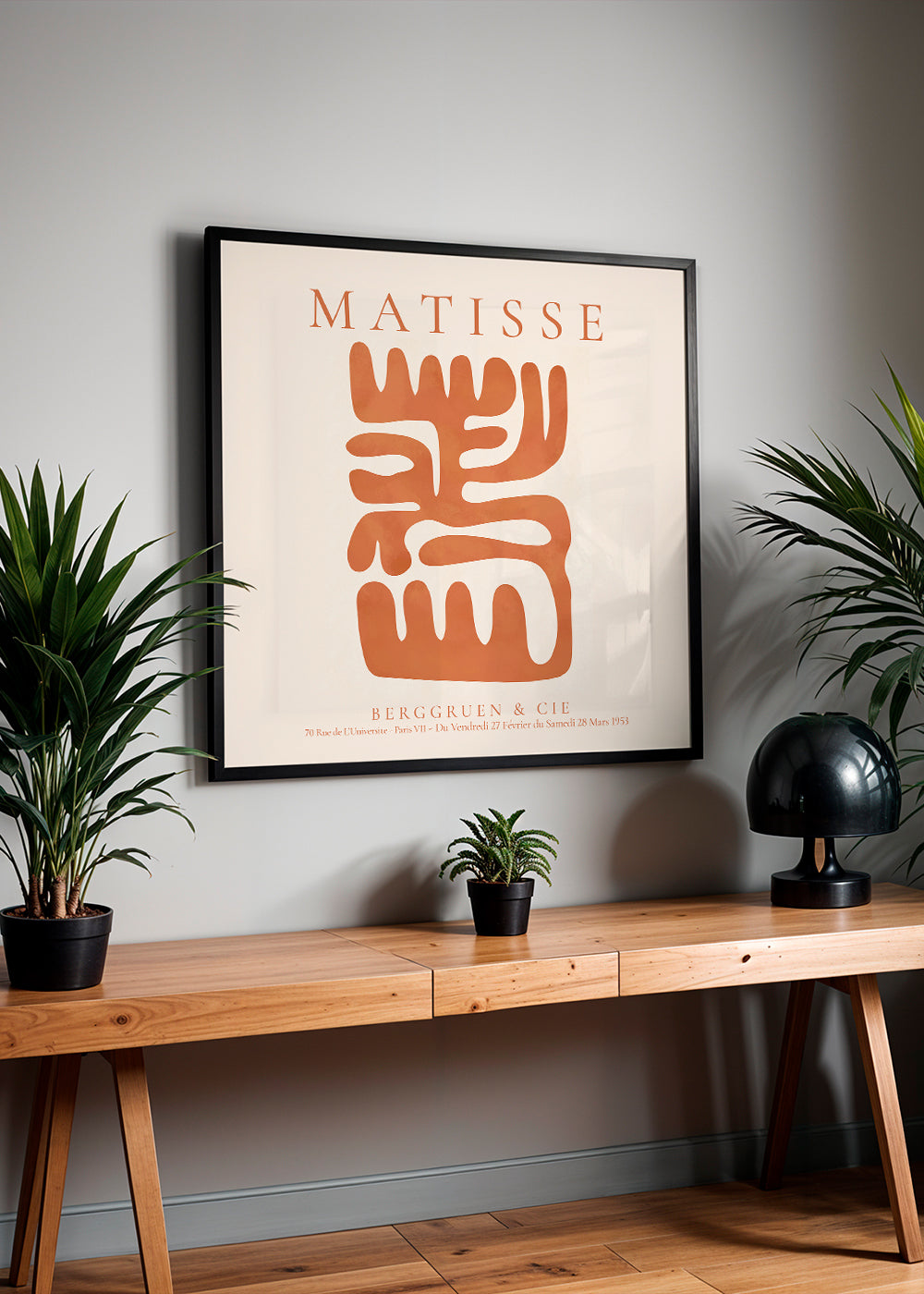 Abstrakt maleri Matisse-inspirerede orange udklip