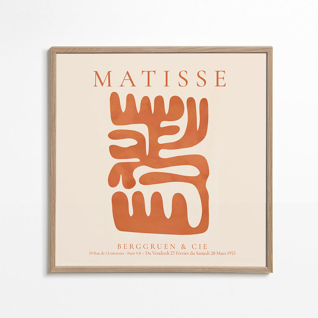 Abstrakt maleri Matisse-inspirerede orange udklip