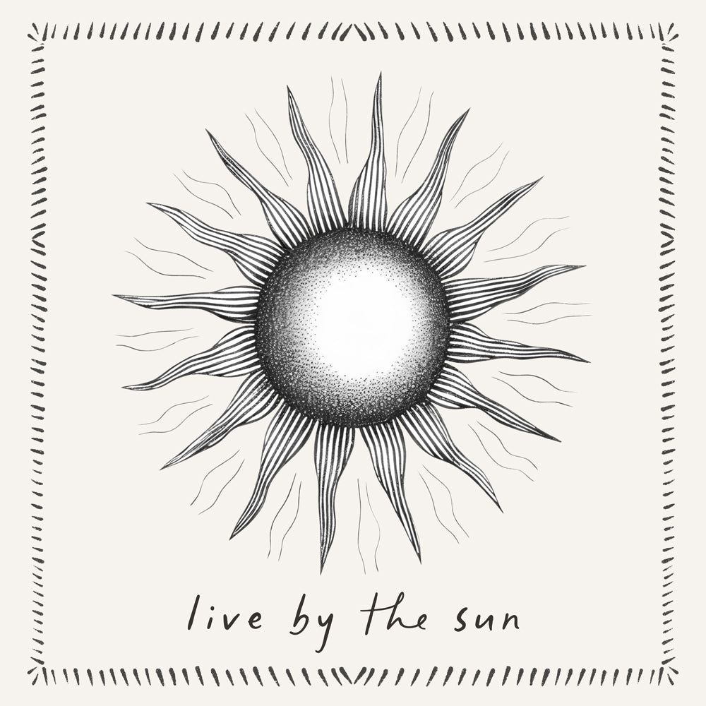 Sol-line illustration med tekst