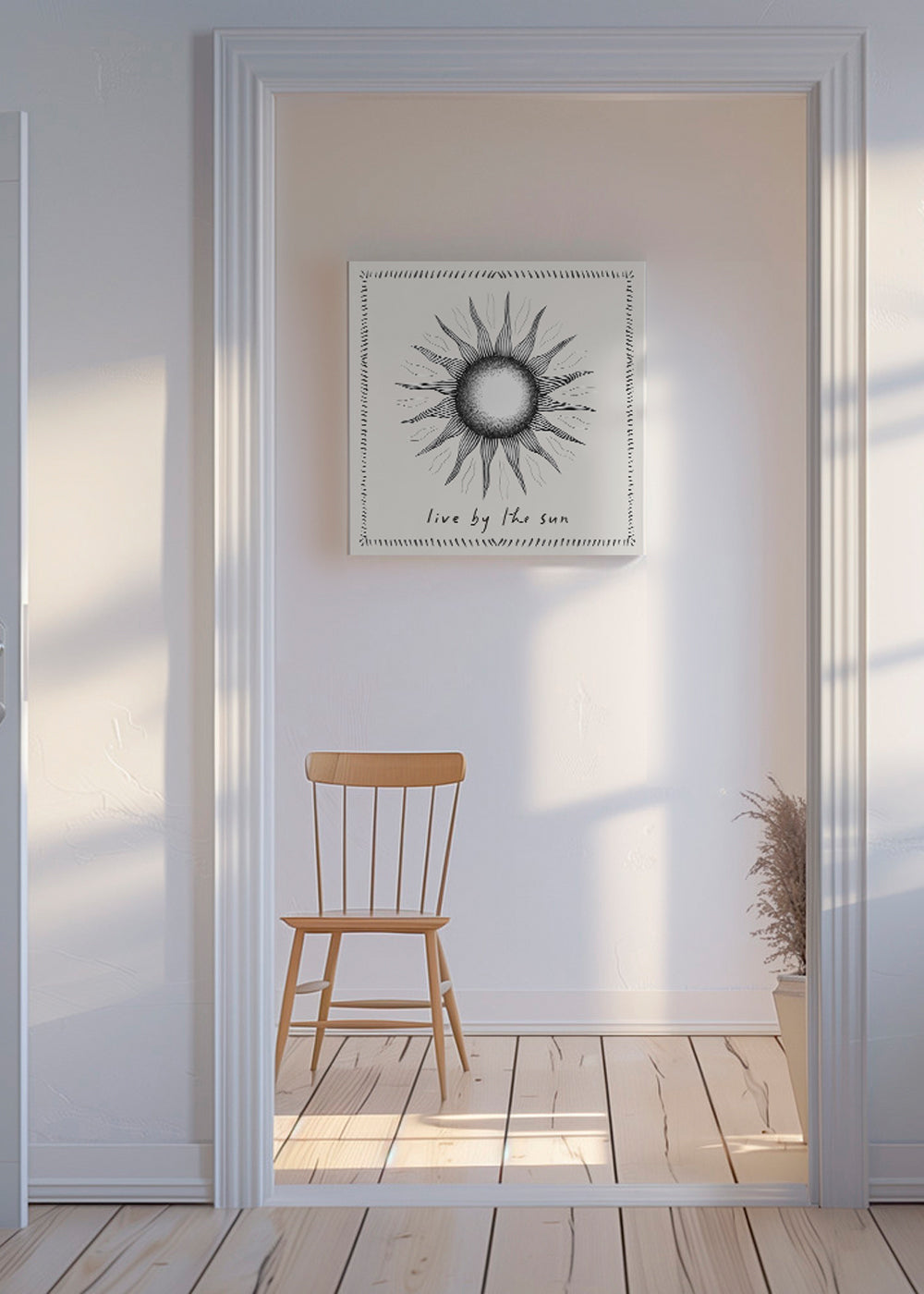 Sol-line illustration med tekst