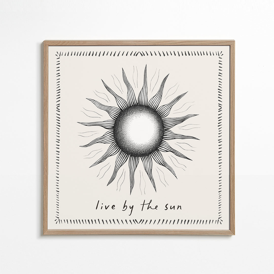 Sol-line illustration med tekst