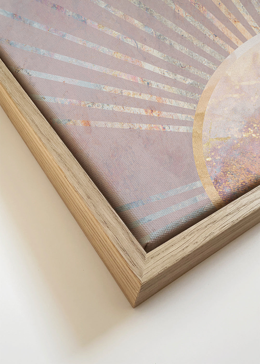 Abstrakt kunst rosa solopgang geometri