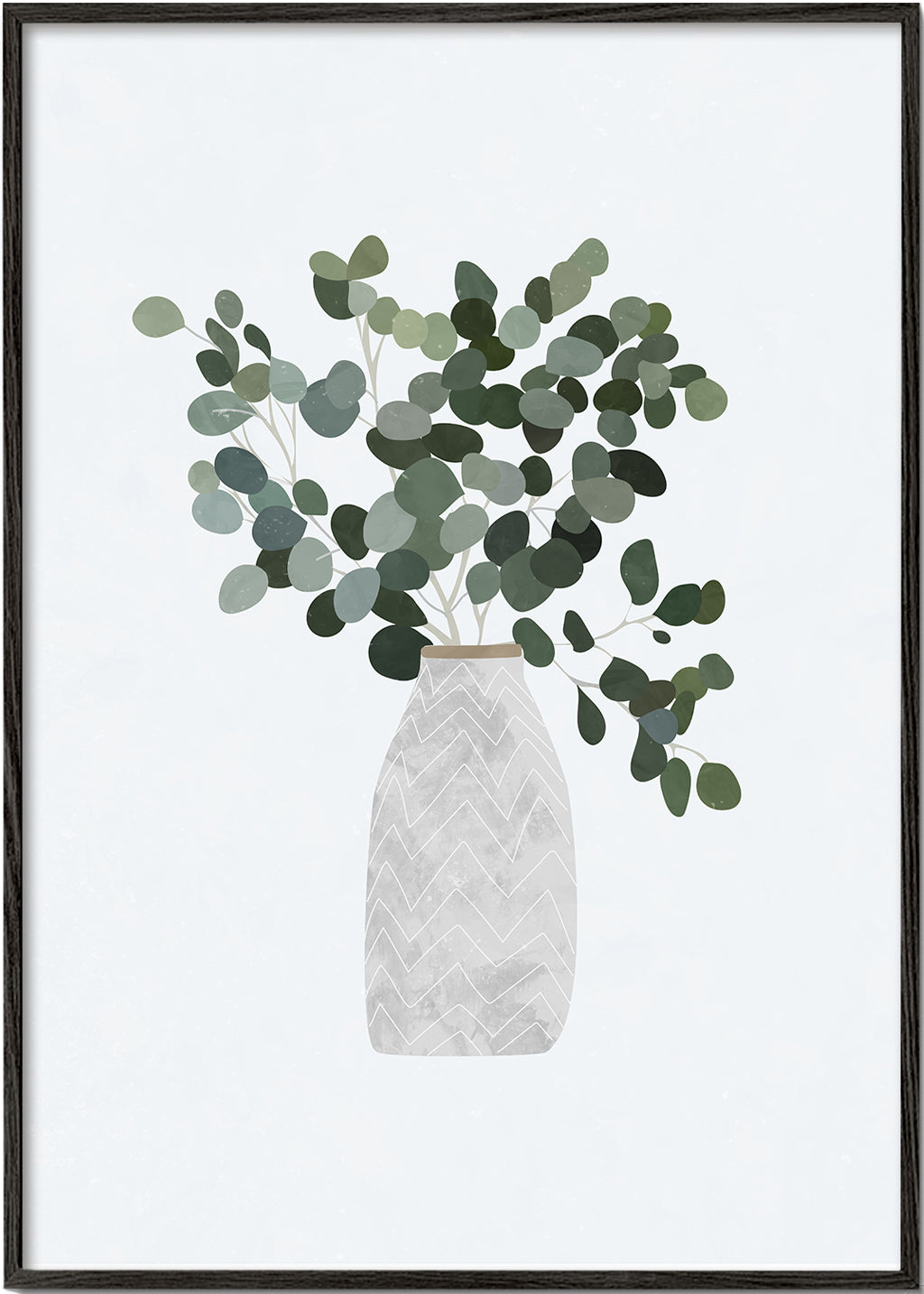Botanisk plakat: eucalyptus i en minimal vase