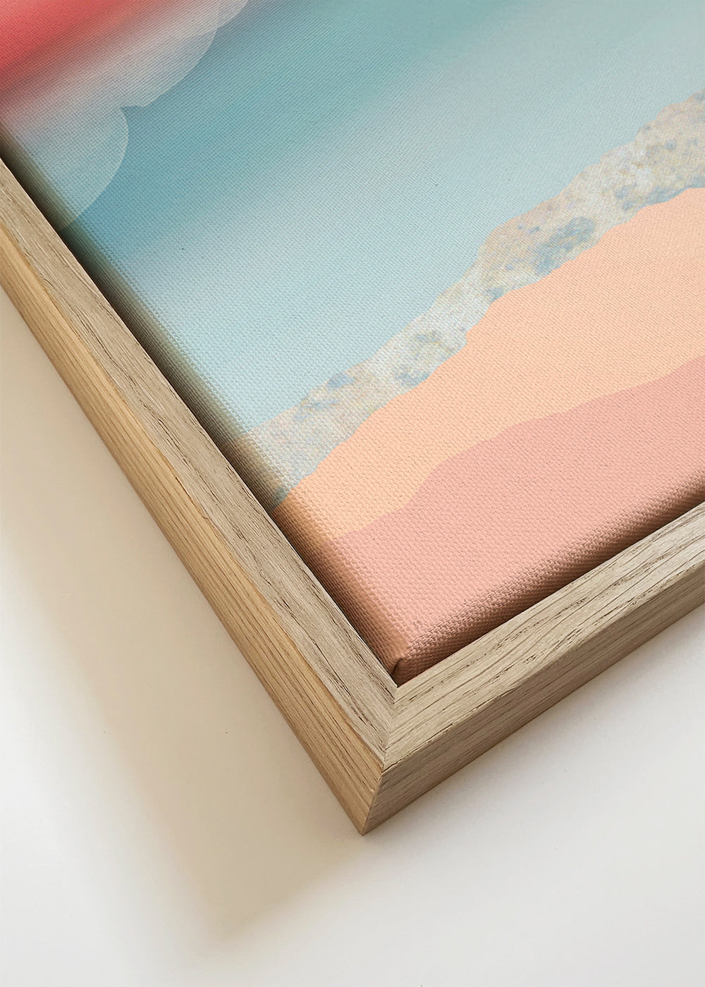 Landskabskunst i pastelfarver med solrefleksion