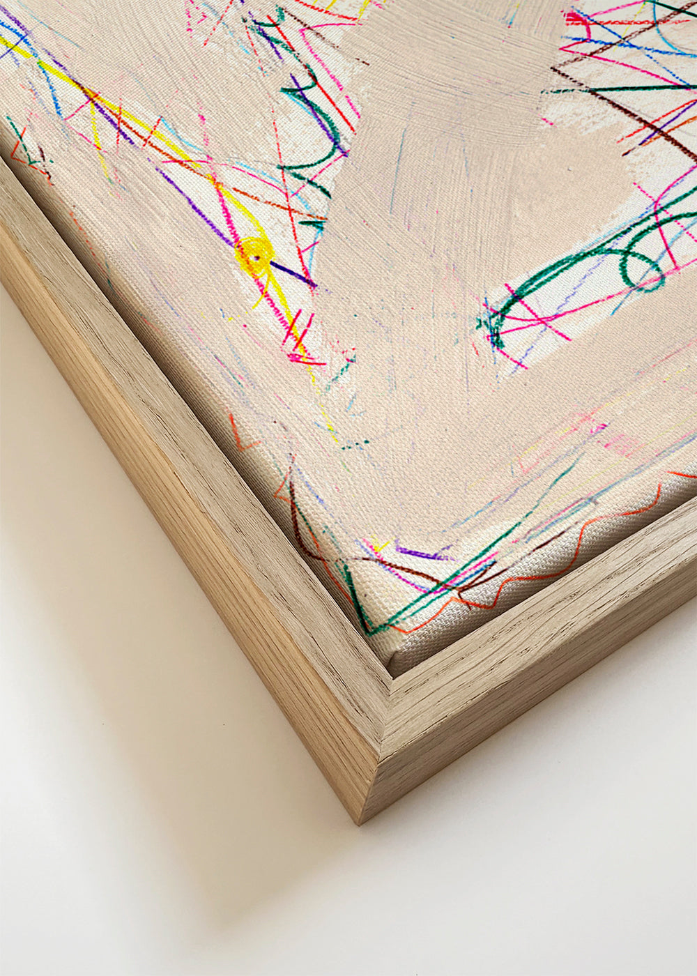 Børneplakat scribble beige