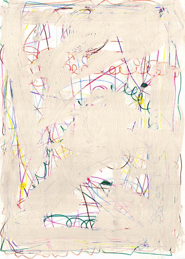 Børneplakat scribble beige