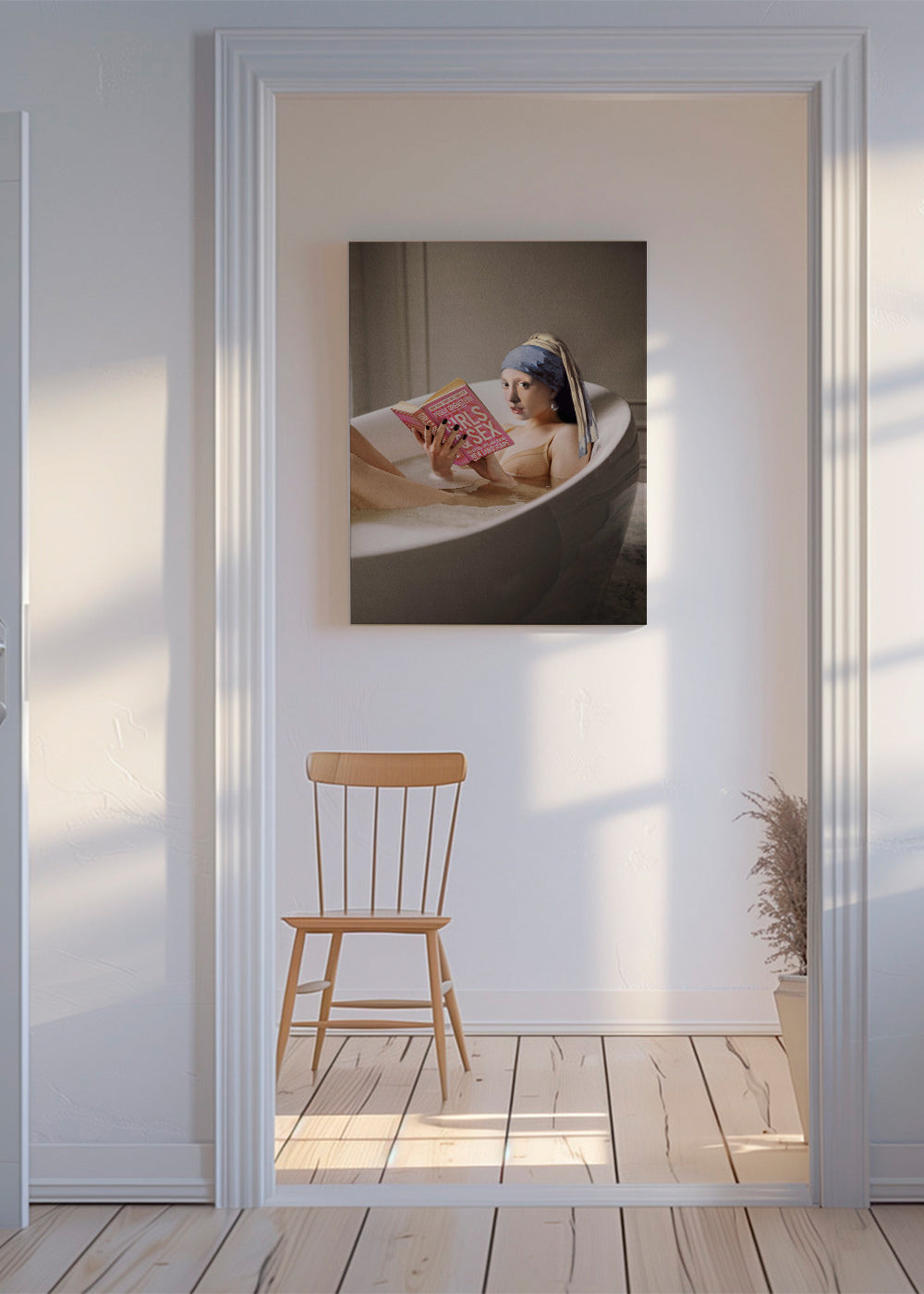 Fotografi af kvinde i badekar der læser