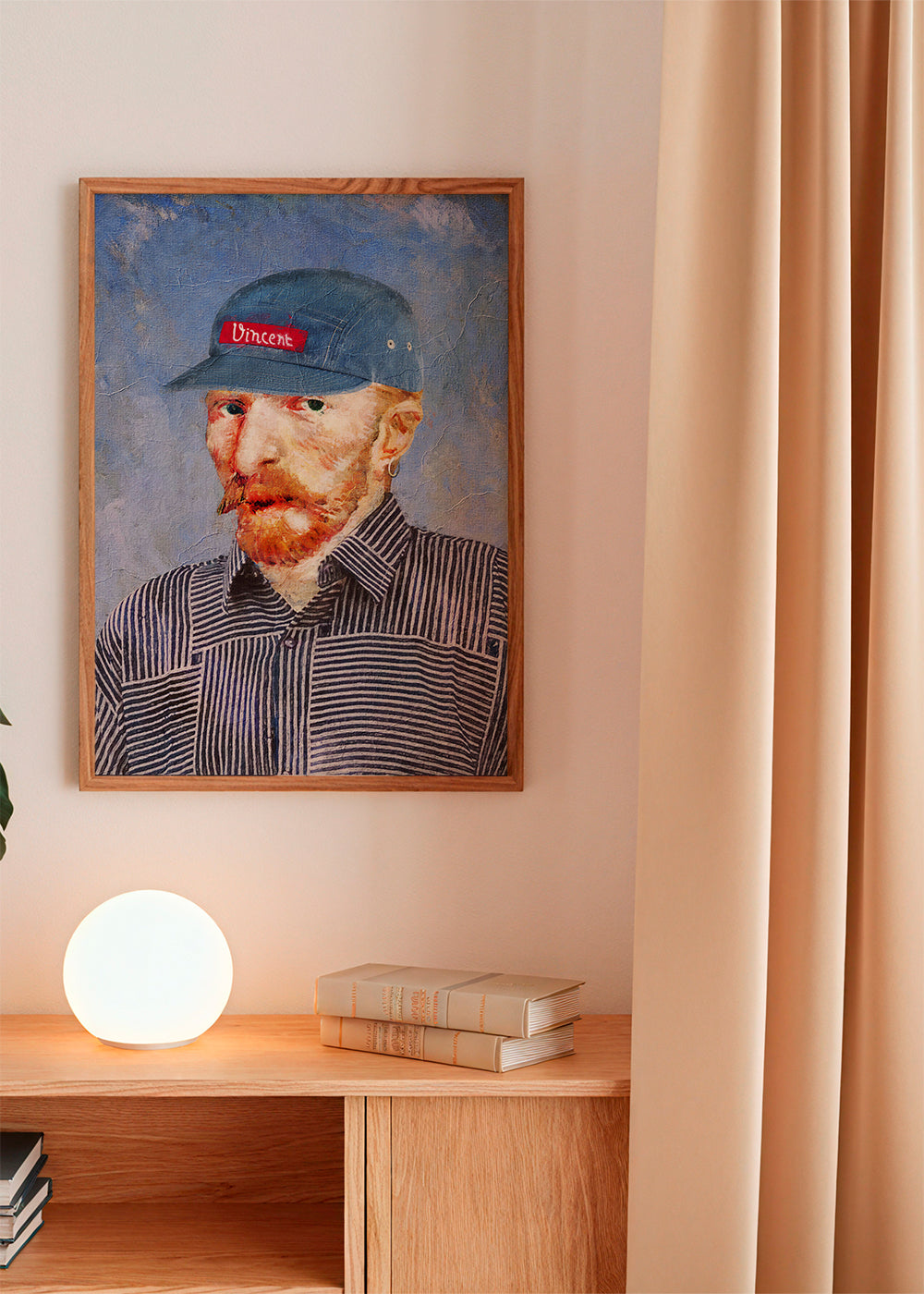 Illustration af Vincent med moderne kasket