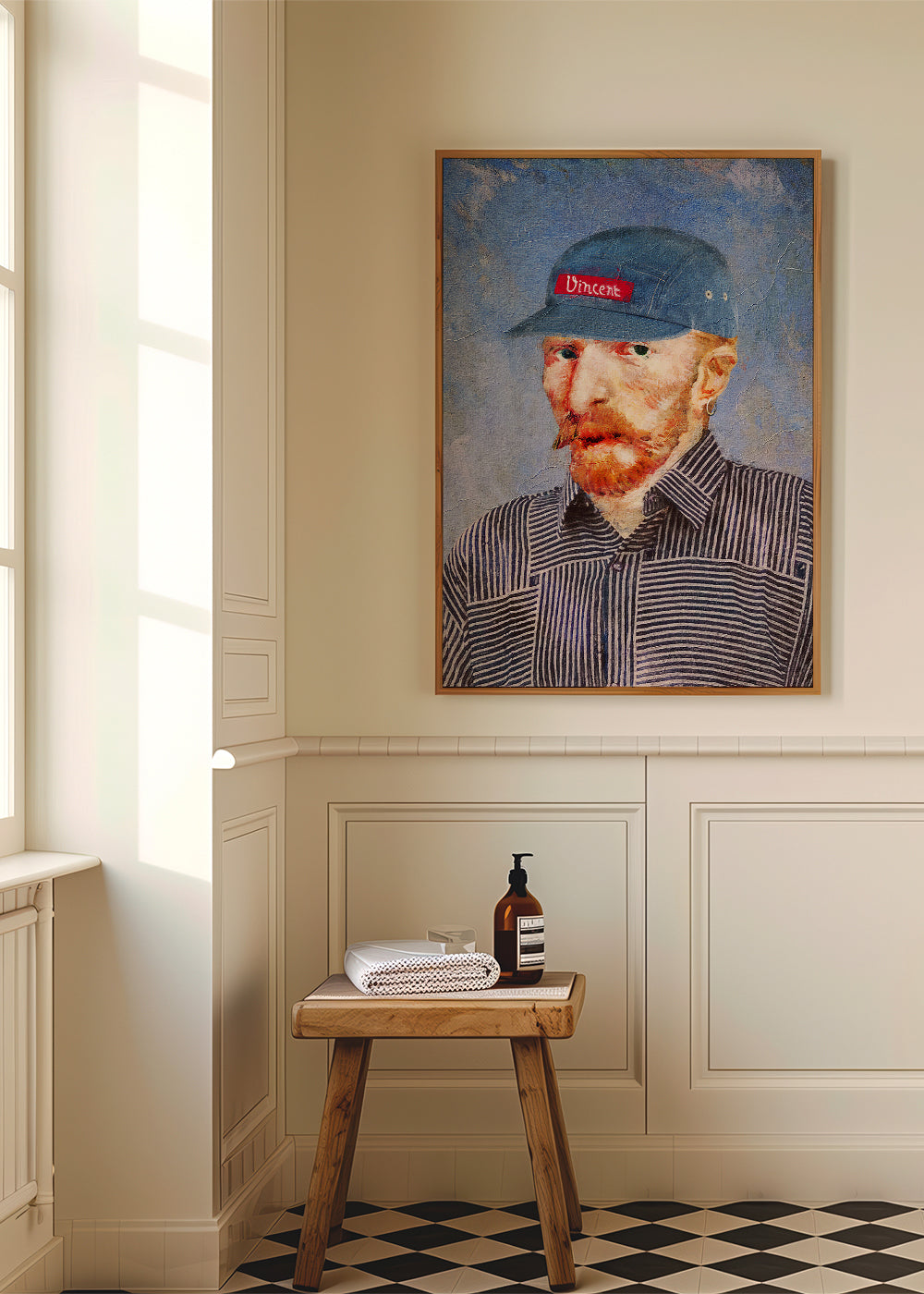 Illustration af Vincent med moderne kasket