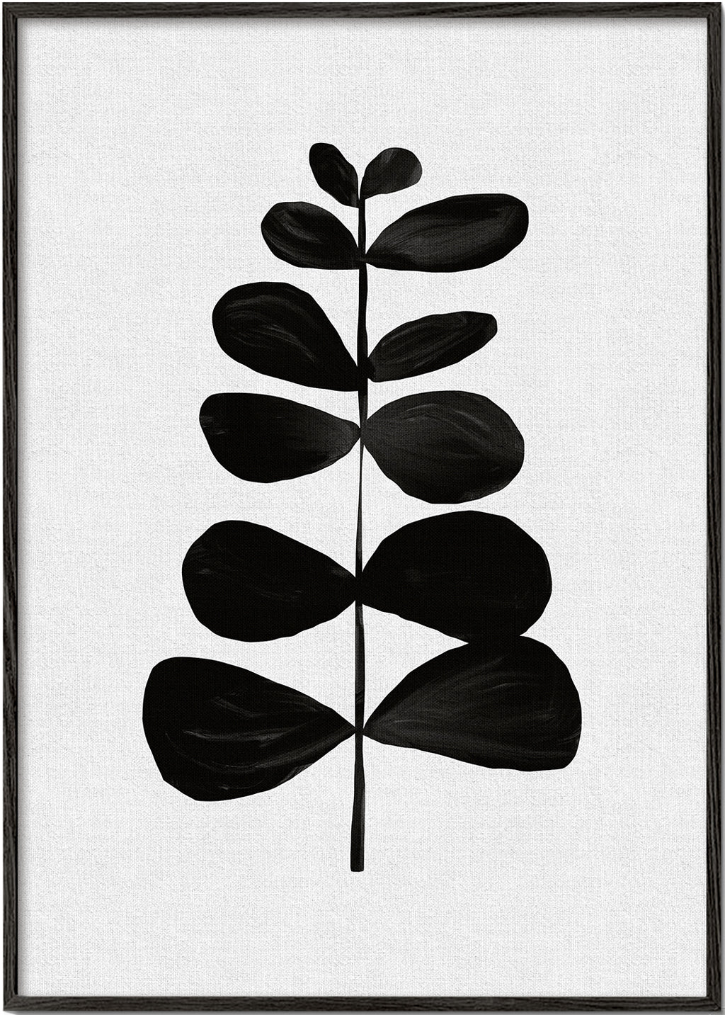 Botanisk plakat med sort blad minimalistisk